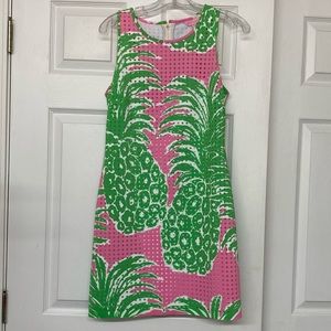 Lilly Pulitzer Perla Pineapple Laser Cut Shift Dress Sz S